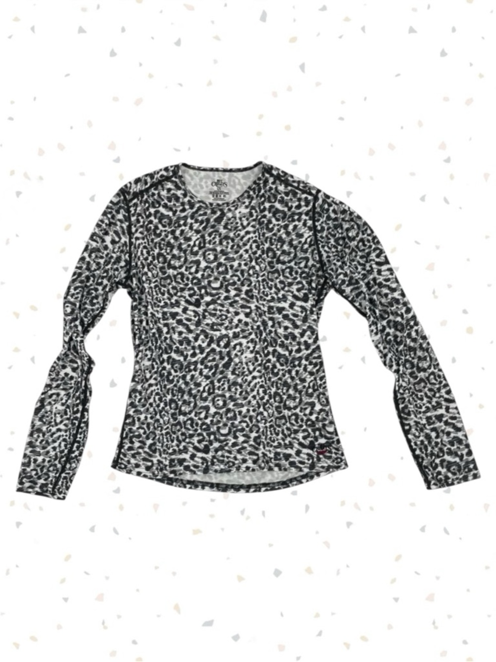 Hot Chilly’s Snow Leopard Print Base Layer Pullover Long Sleeve Top YOUTH Size L